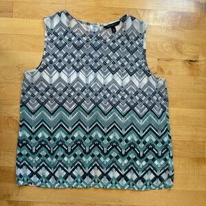 Banana Republic Black and Green Geometric Tank Top